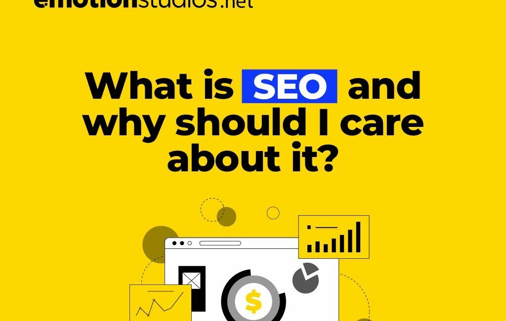 Illustration explaining SEO concepts and its importance for online visibility